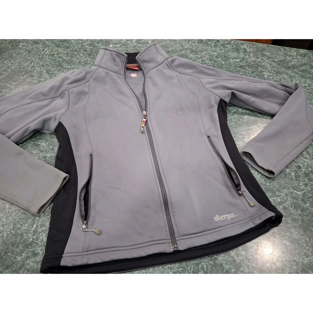 Sherpa Adventure Gear Fleece Full Zip Jacket Gray Pockets Performance Sz M Nepal